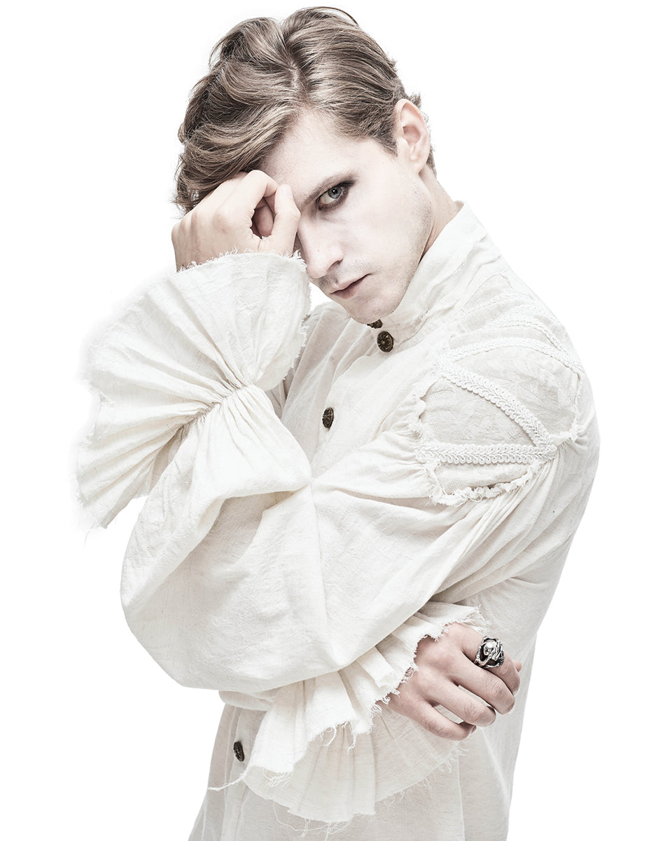 Steampunk High Neck Button Down Shirt