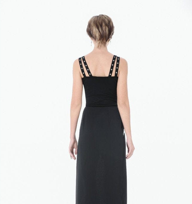 Punk Eyelet Zip Lace Zip Tank Top