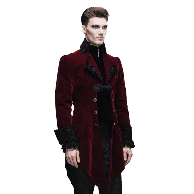 Burgundy Gothic Velvet Tailcoat