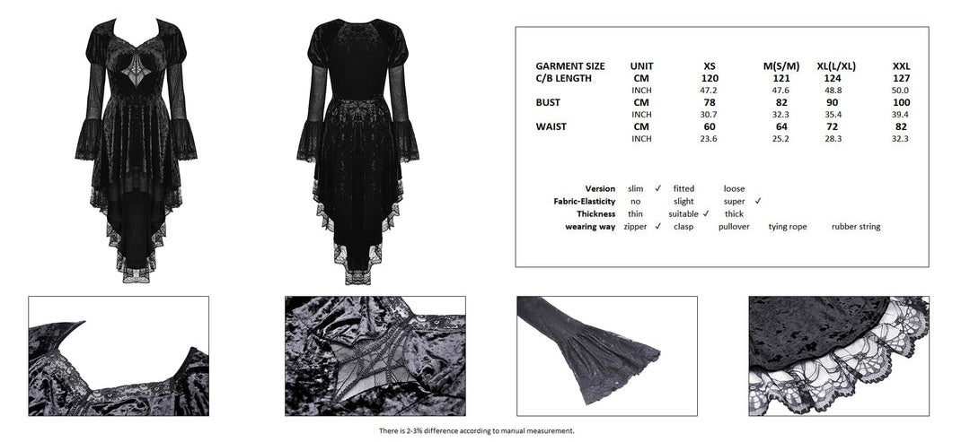 Spider Queen Hi-Lo Velvet Ruffle Dress