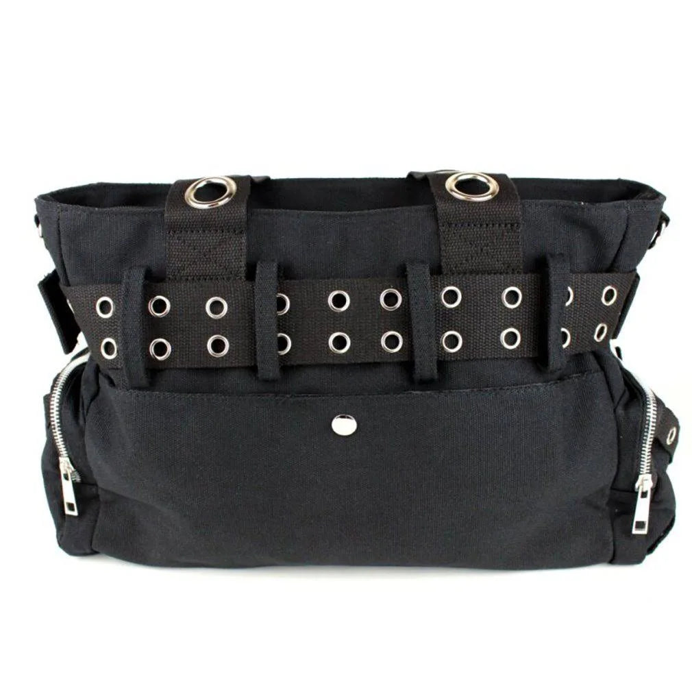 Black Handcuff Eyelet Handbag