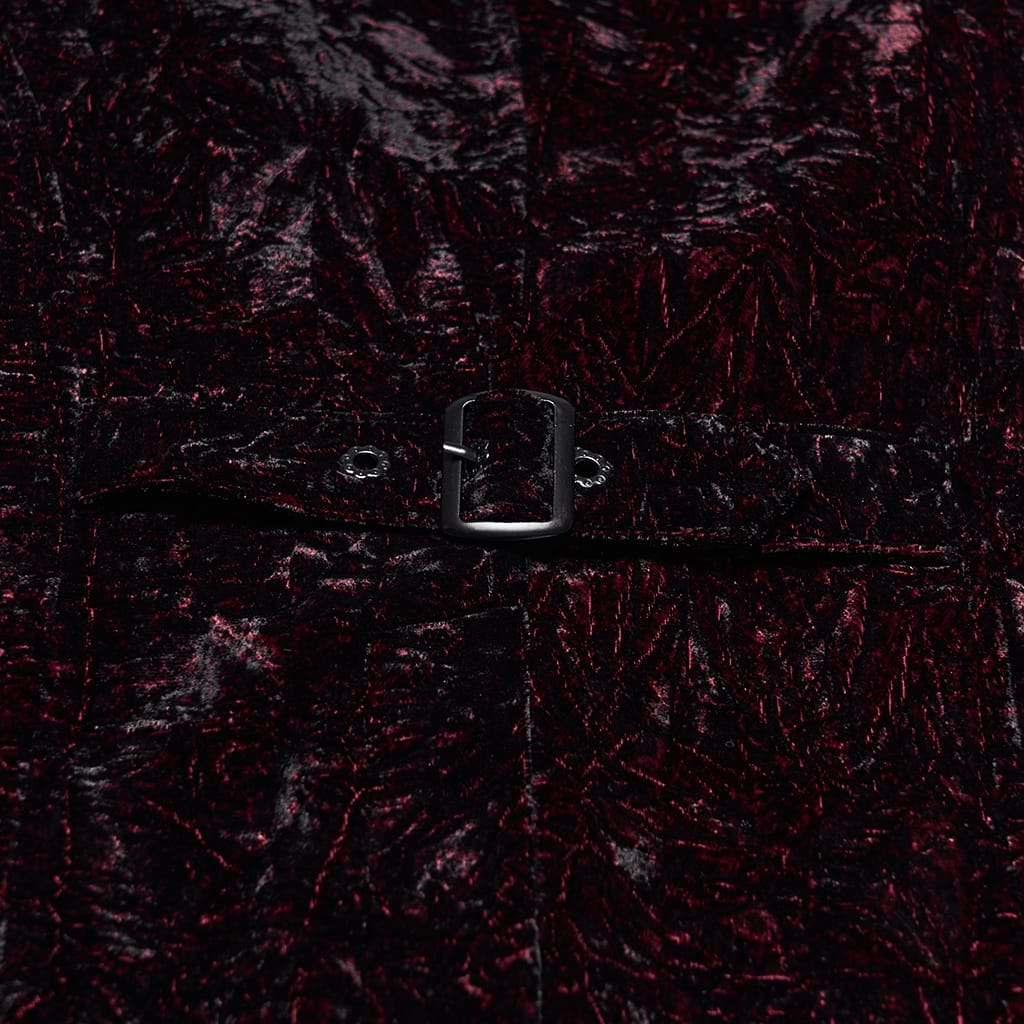 Red Crushed Velvet Waistcoat