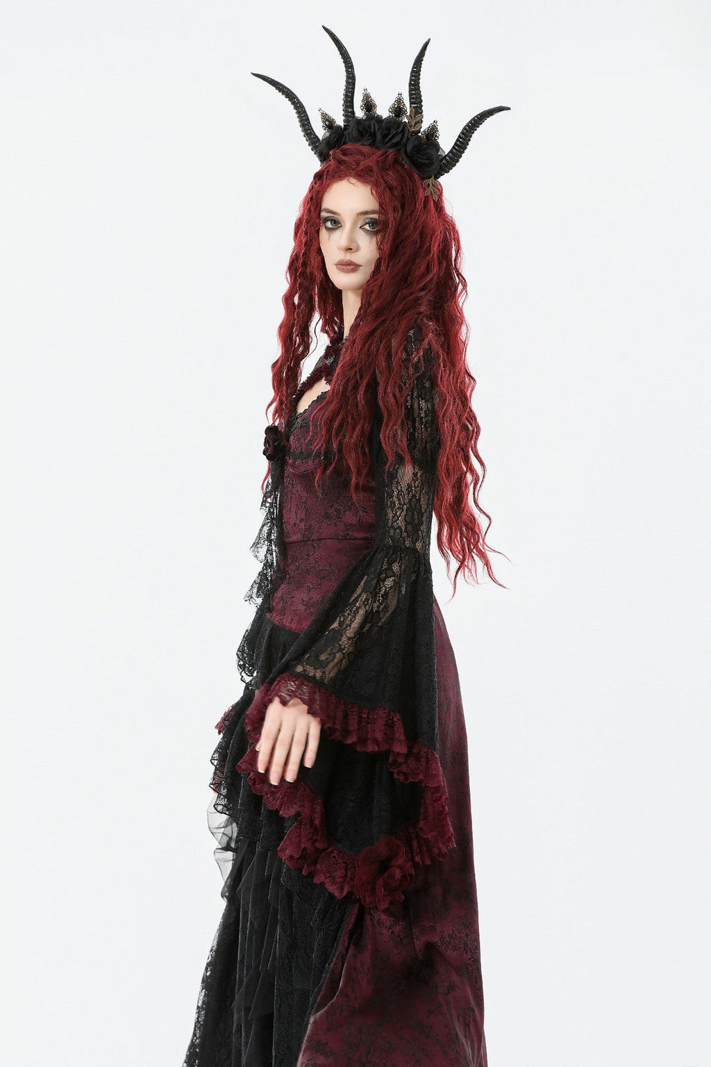 Red Rim Black Lace Bolero
