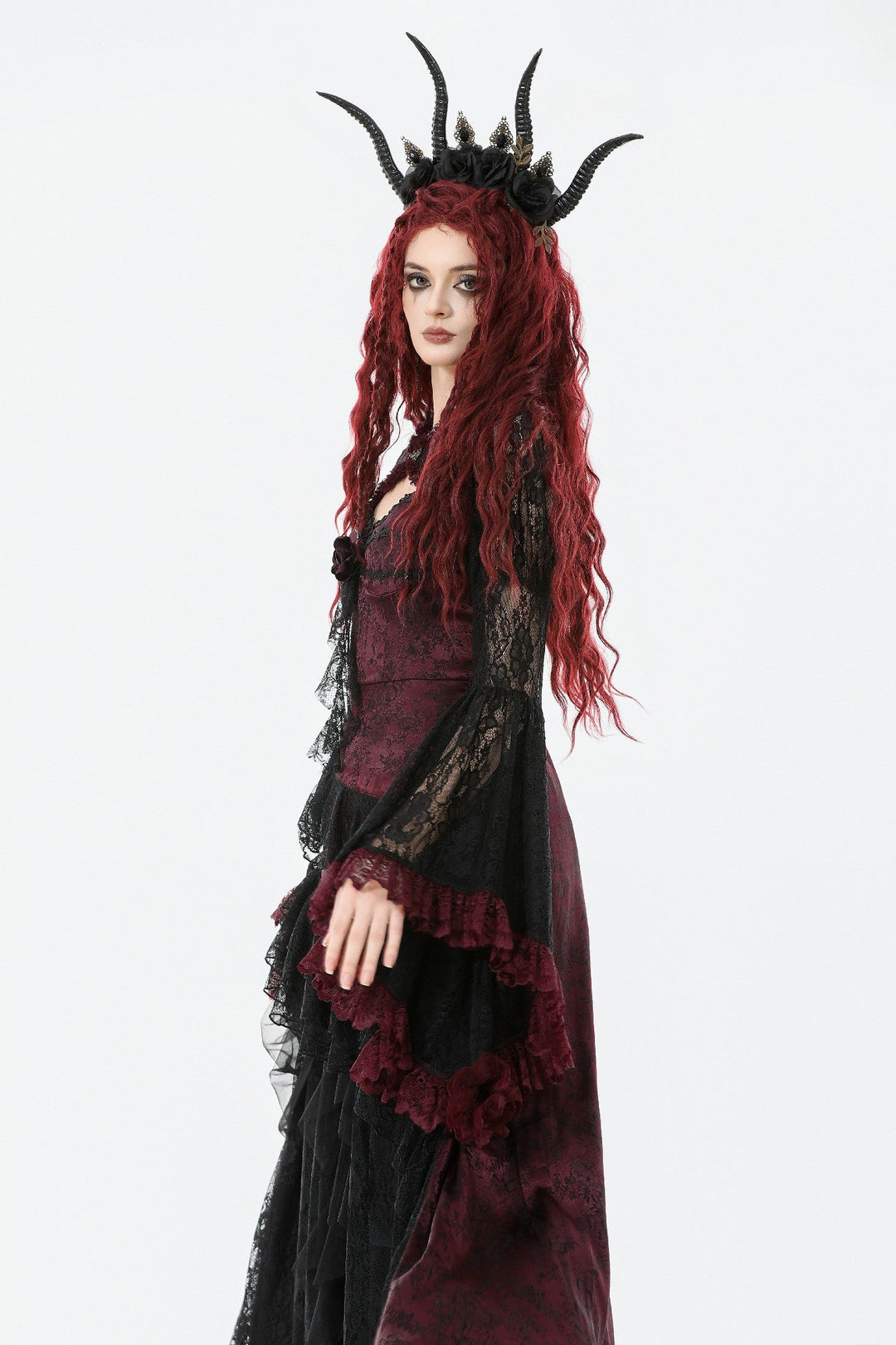Red Rim Black Lace Bolero