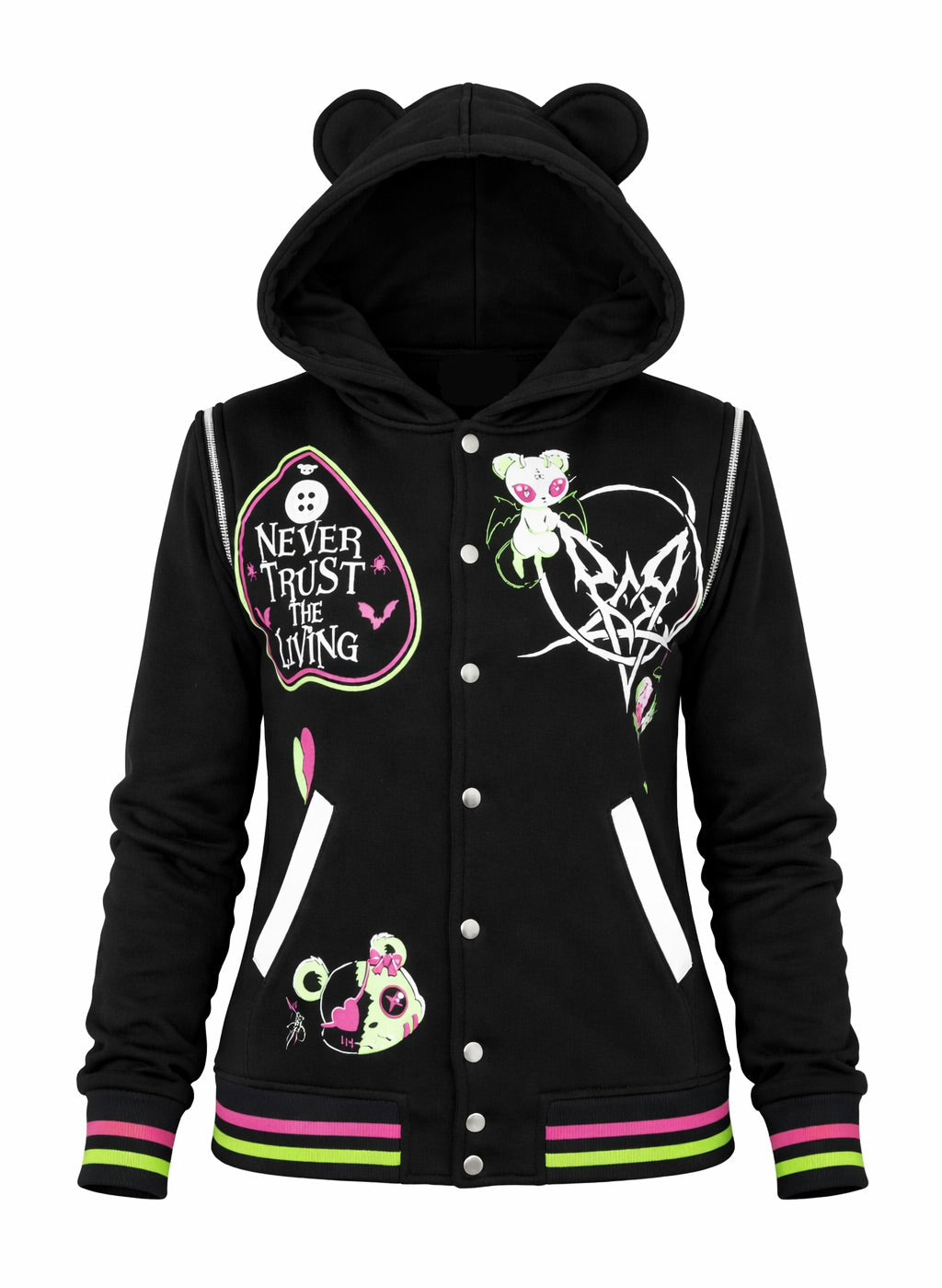 Hex Bear Hooded Jacket with Detachable Zip Arms
