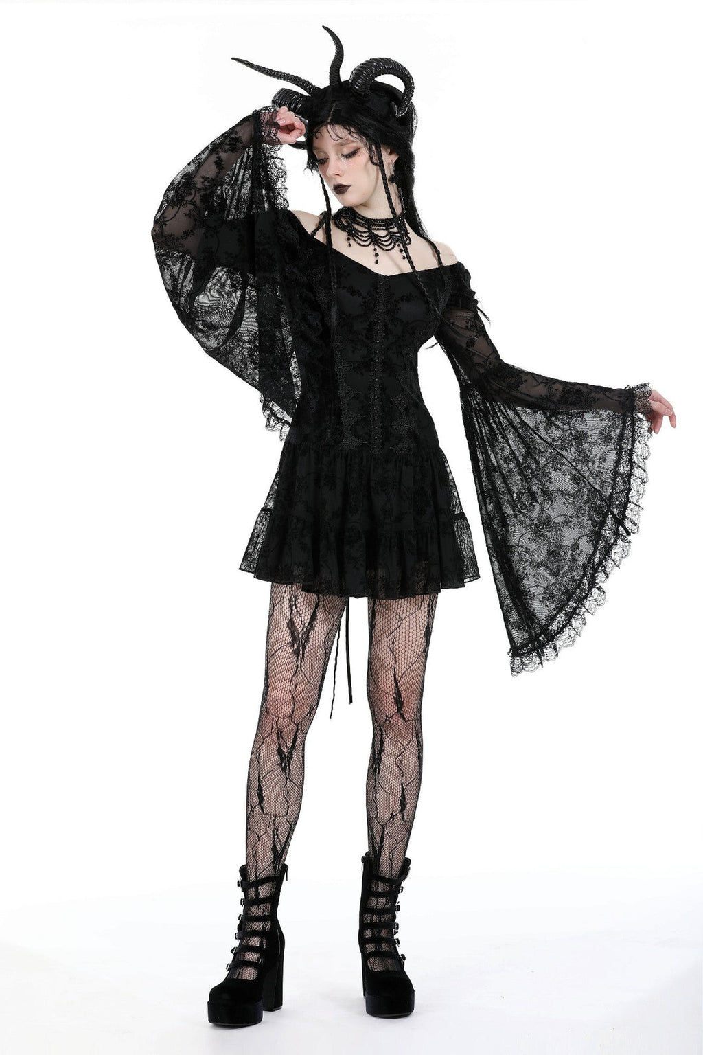 Bat Sleeve Lace Dream Dress