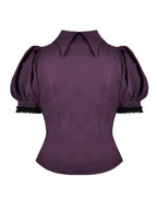 Purple Moon Witch Ruffle Blouse
