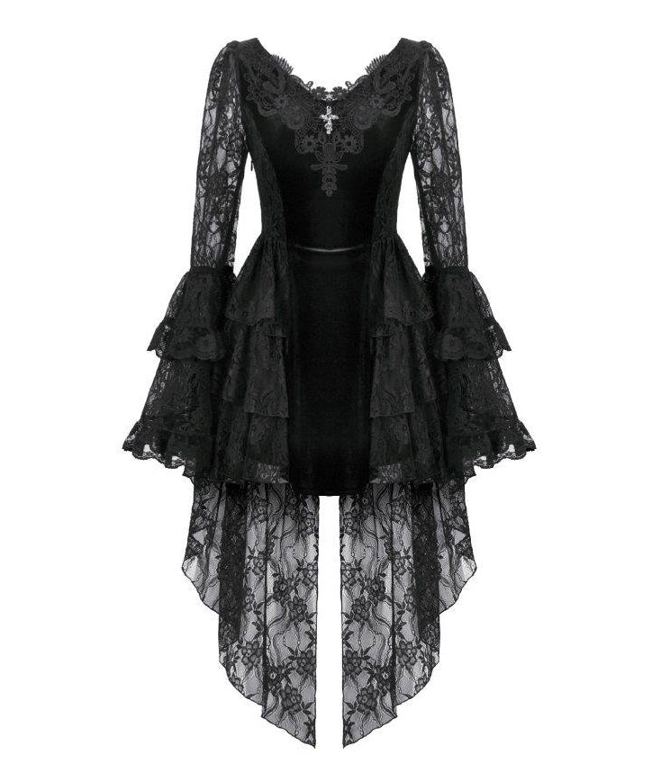 Gothic Lace Net Crucifix Dress