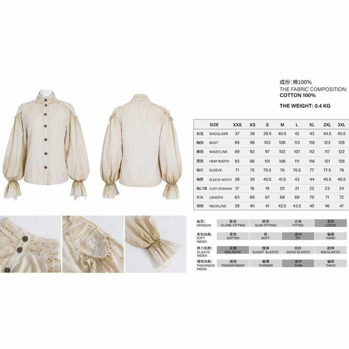 Cream Steampunk Vintage Shirt