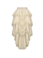 Steampunk Cream Ruffle Drape Skirt