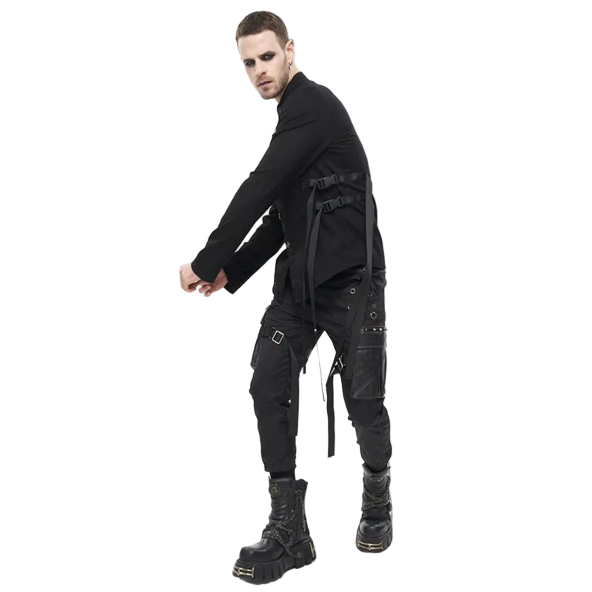 Punk Studded Cuffed Trousers