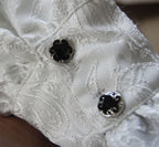 White Paisley Jacquard Shirt With Cravat
