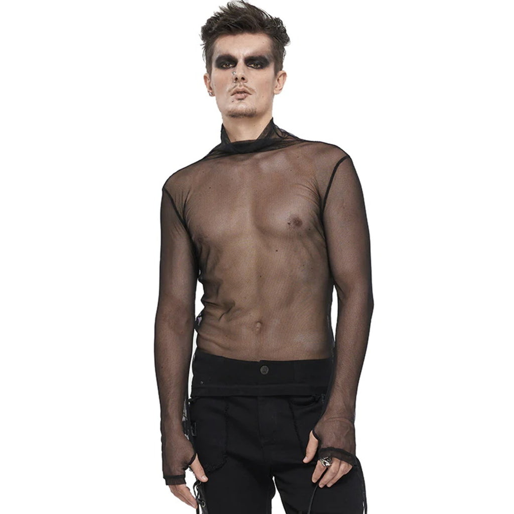 High Neck Casual Mesh Top