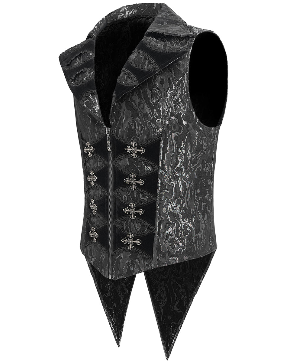 Men’s Jacquard Velvet Tailed Gothic Waistcoat
