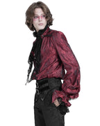 Red Crucifix Jacquard Detachable Cravat Shirt
