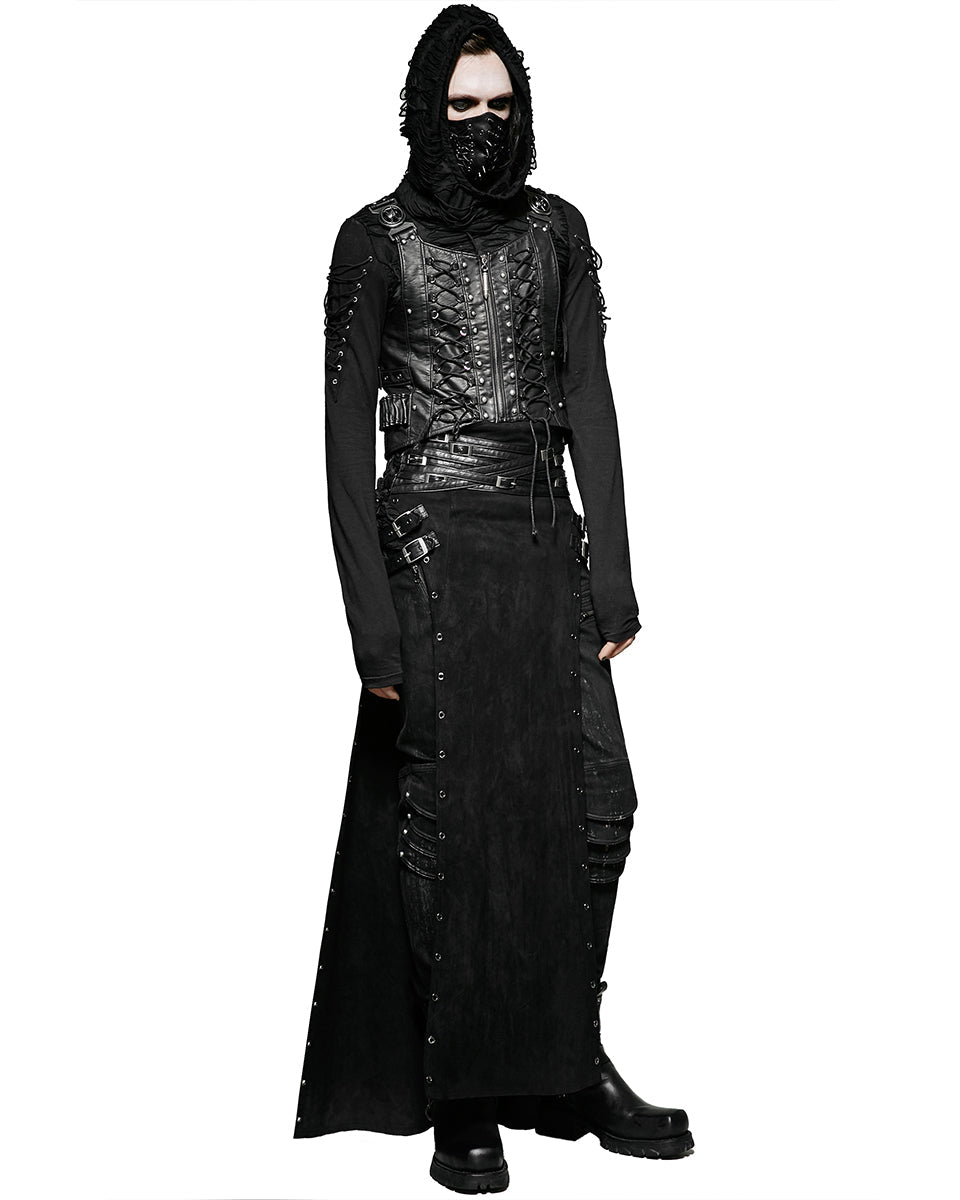 Katana Buckle Side Split Men’s Skirt