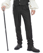 Pinstripe Button Trousers