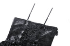 Shiny PU Leather Layered Buckle Dress