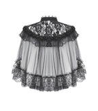 Sheer Mesh Laced Capelet