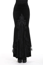 Mermaid Tail Velvet Lace Maxi Skirt