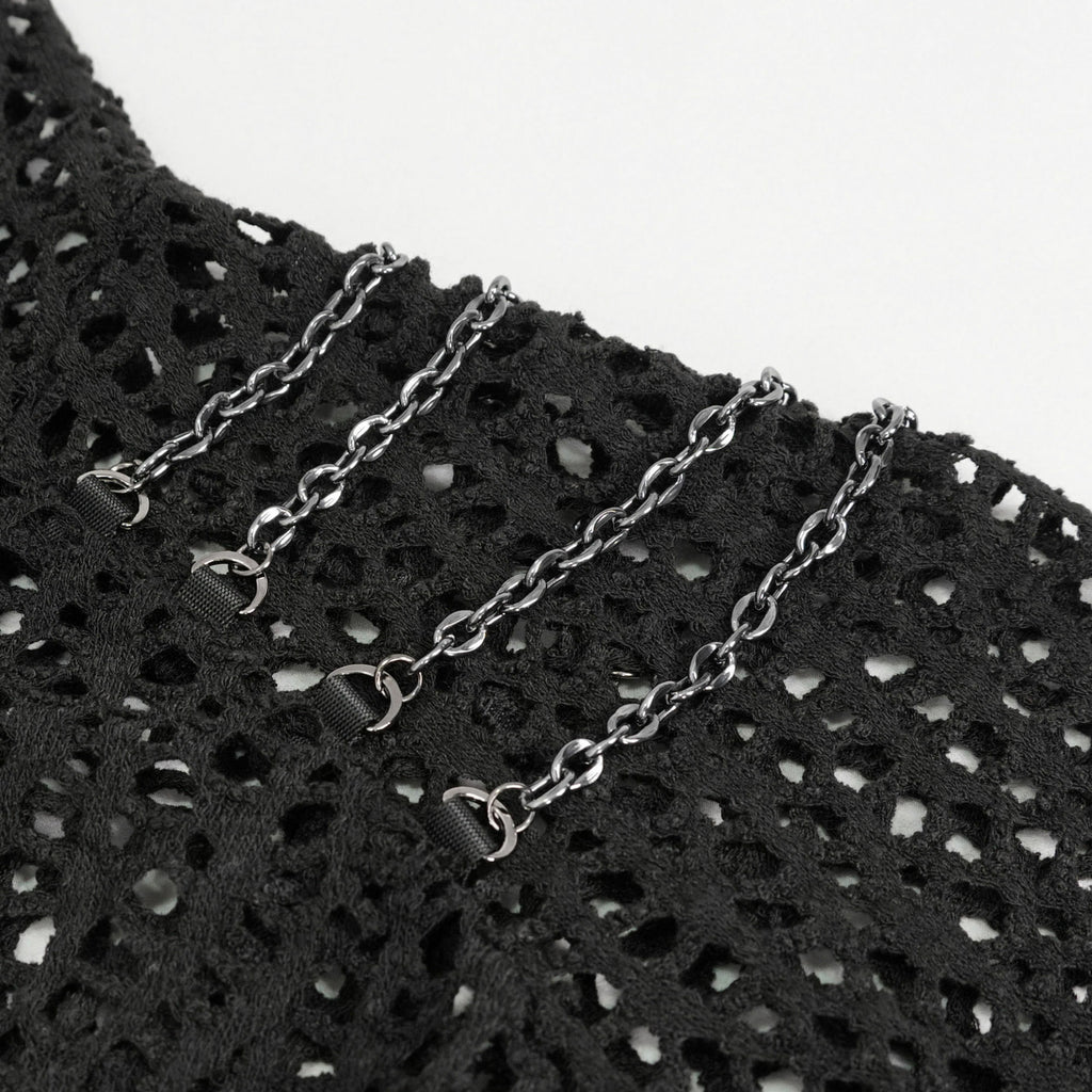 Crop Crochet Back Lace Up Hood