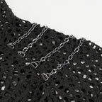 Crop Crochet Back Lace Up Hood