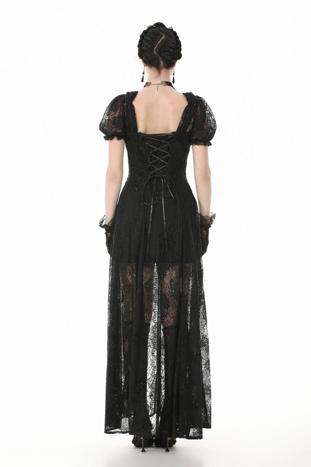 Velvet Lace Skirt Mini Dress