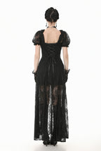 Velvet Lace Skirt Mini Dress