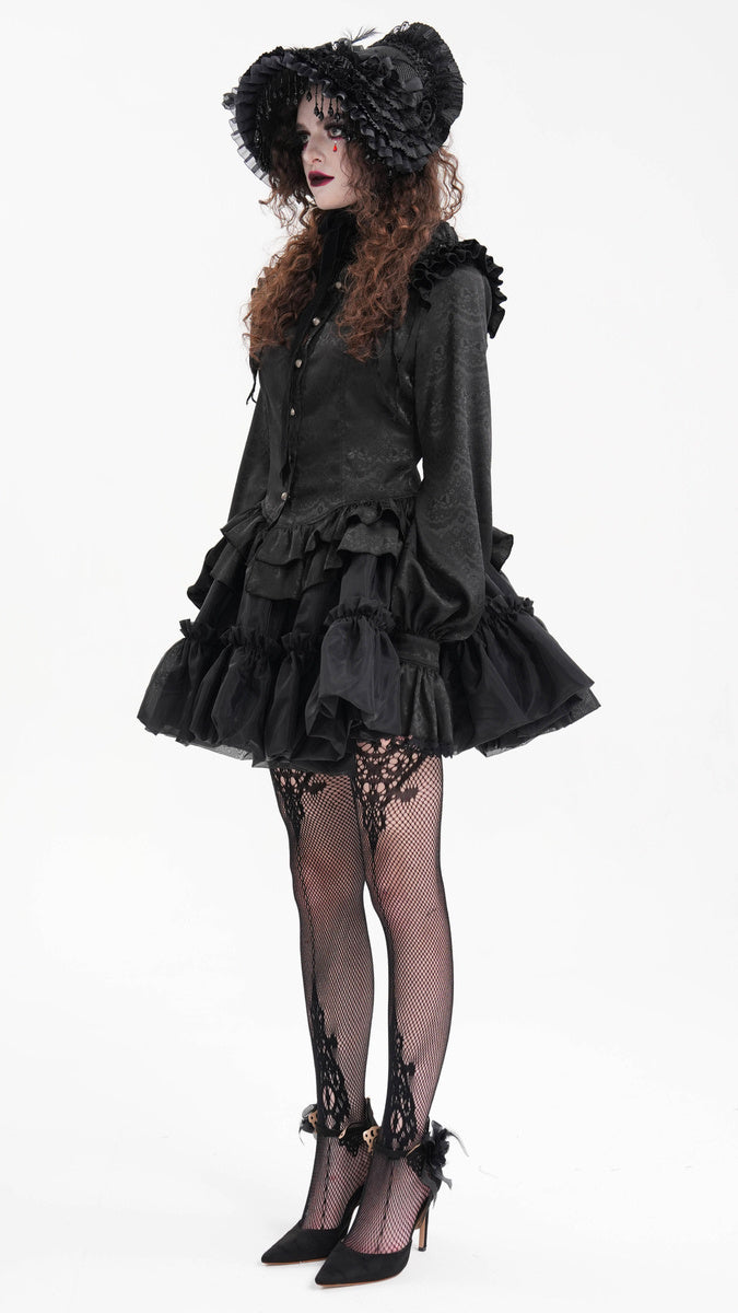 Frilly High Neck Doll Blouse