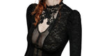 Delicate Standing Collar Sheer Blouse