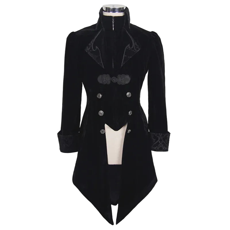 Black Gothic Velvet Tailcoat