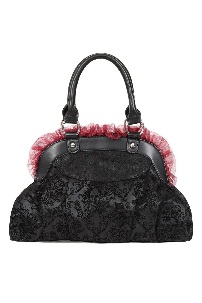 Patterned Frill & Bow Handbag