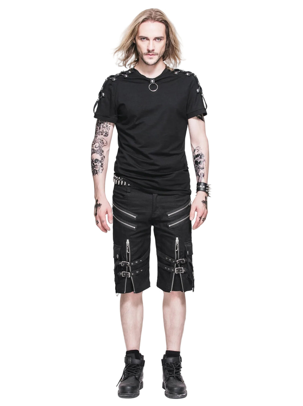 Zip Buckle Punk Shorts