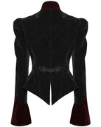 Black & Red Crafted Gothic Velvet Jacket