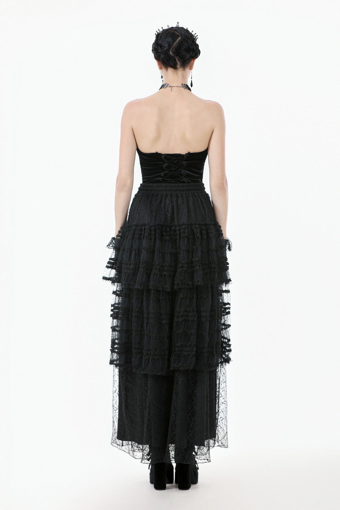 Tiered Net Lace Skirt