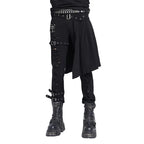 Ripped Punk Trousers With Half Skirt