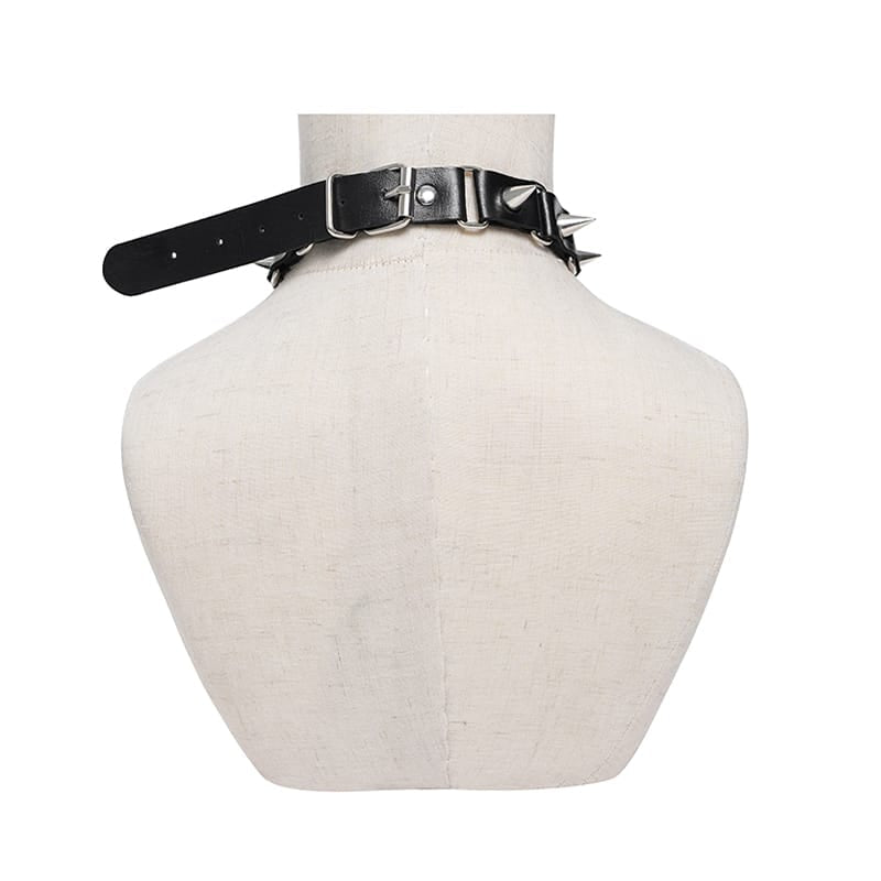 Spiked Skull Collar Choker Necklace
