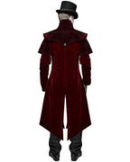 Cape Collar Crucifix Gothic Long Burgundy Coat