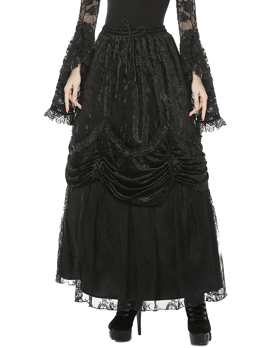 Victorian Velvet Maxi Skirt