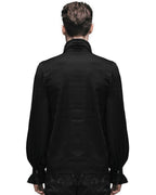 Black Victorian Chiffon Ruffle Shirt