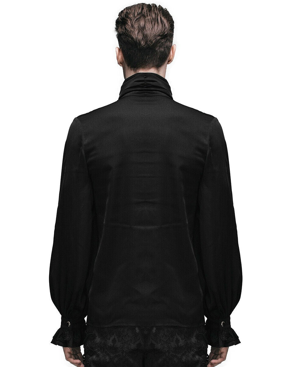 Black Victorian Chiffon Ruffle Shirt