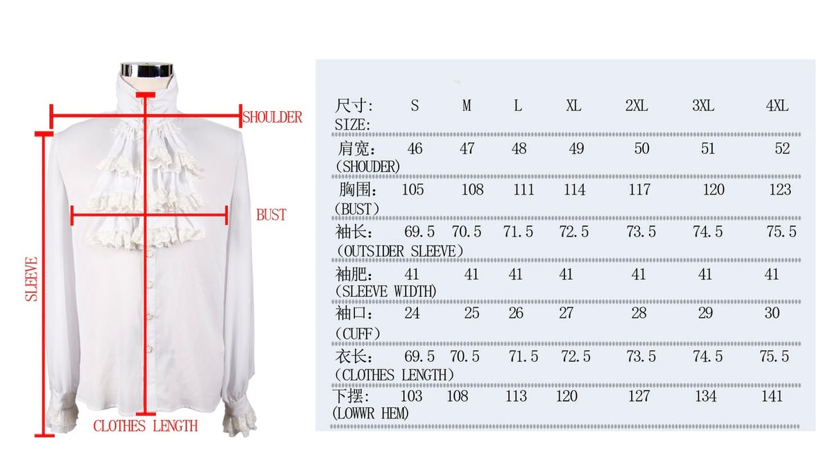 White Victorian Chiffon Ruffle Shirt