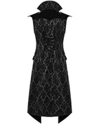 Long Flocked Velvet Waistcoat Jacket