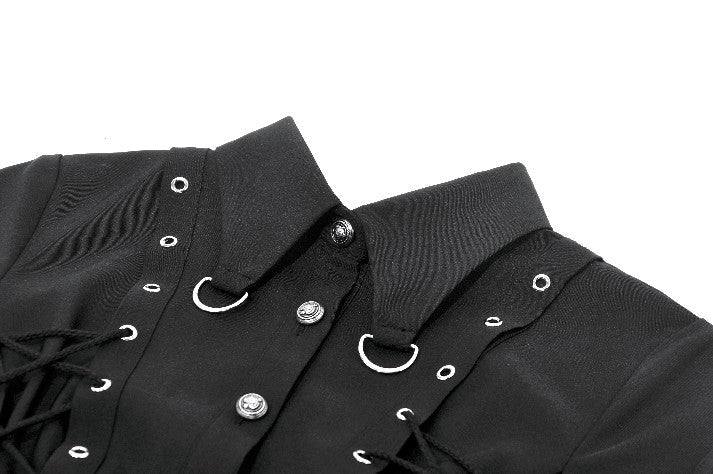 Ruptured Punk Eyelet Lace Up Shirt