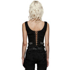 Silver Poison Ivy Corset Buckle Top