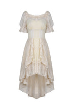 Steampunk Cream Cocktail Lace Dress