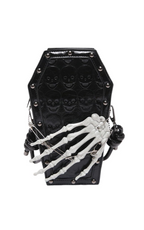 Coffin Skull Patterned Skeleton Hand Bag