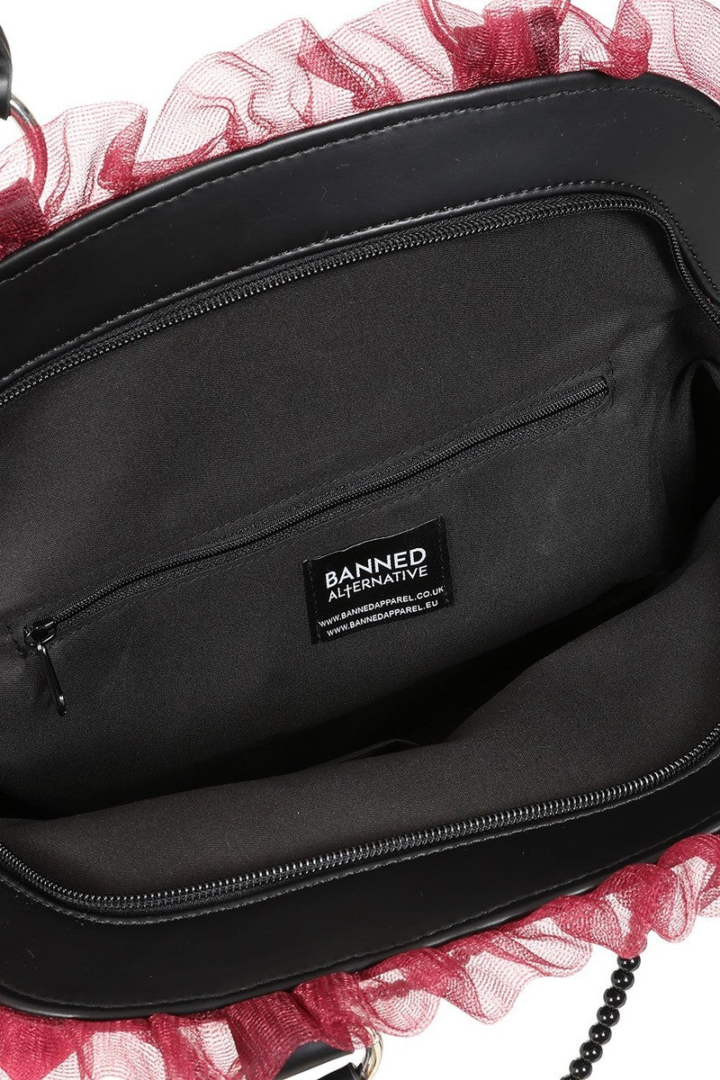 Patterned Frill & Bow Handbag