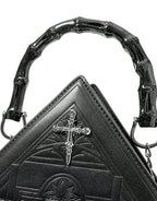 Blue Haunted House Crucifix Bag