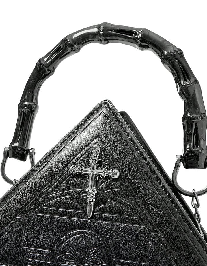 Blue Haunted House Crucifix Bag